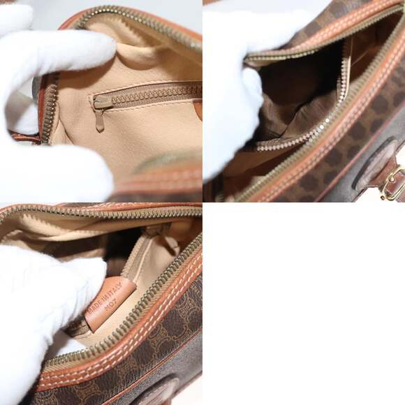 CELINE Macadam Canvas Shoulder Bag Pvc Brown Gold - Picture 13 of 13